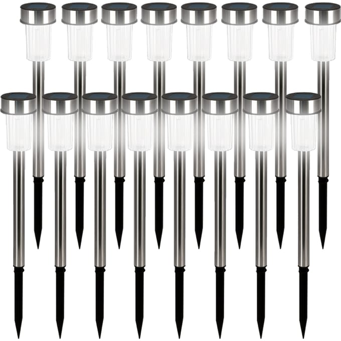 Deuba Tuinlampjes - Set van 16 Zonne energie Grondspie - Wit licht
