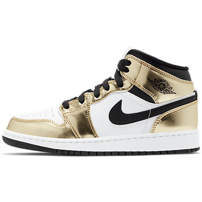 Air Jordan 1 Mid Metallic Gold Black White (GS)