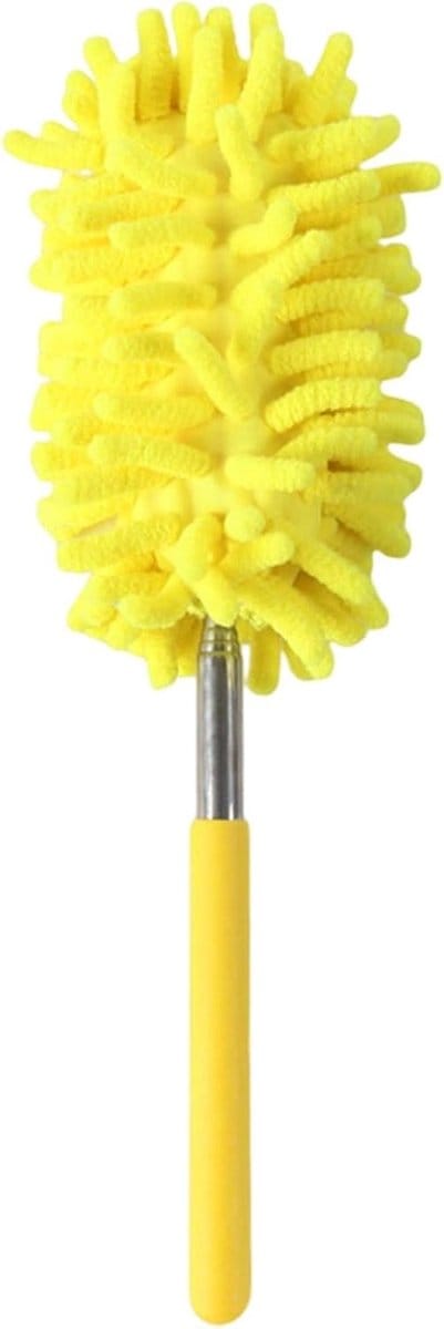 Auto Stofborstel - Dweil Borstel - Auto Reinigen - Uitschuifbaar Handvat - 31 cm - Geel