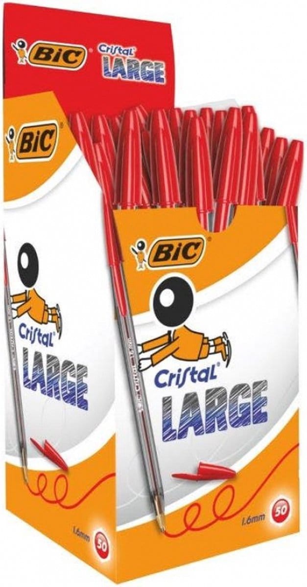 BIC Cristal Rood Stick balpen 50 stuk(s)