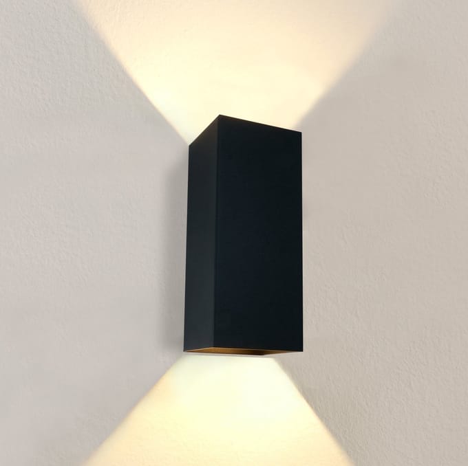 Artdelight - Wandlamp Dante XL 2 lichts 24 x 10 cm zwart