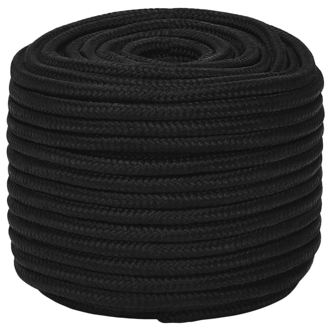 vidaXL - Werktouw - 12 - mm - 50 - m - polyester - zwart