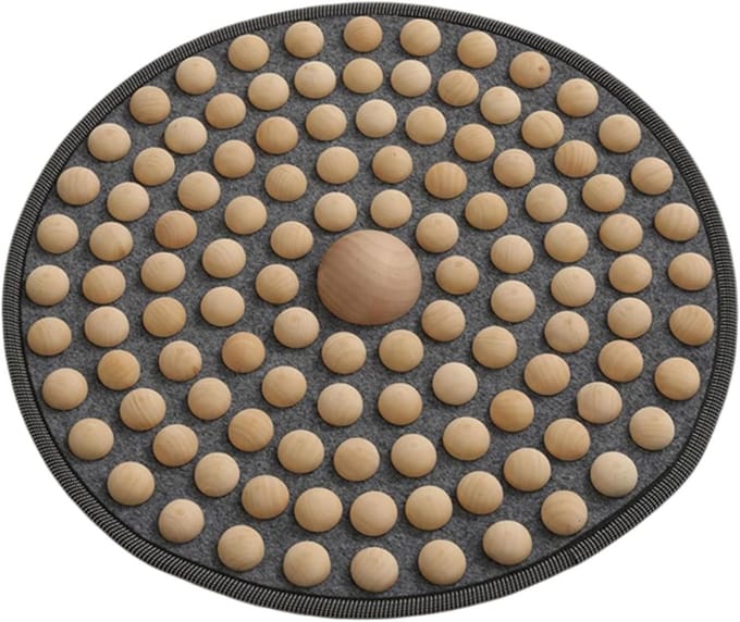 Houten Massagemat - Voetkussen Ontspanning - Drukpunten Stimuleren - Antislip Stevige Constructie - 51 cm - Natuurlijk Hout