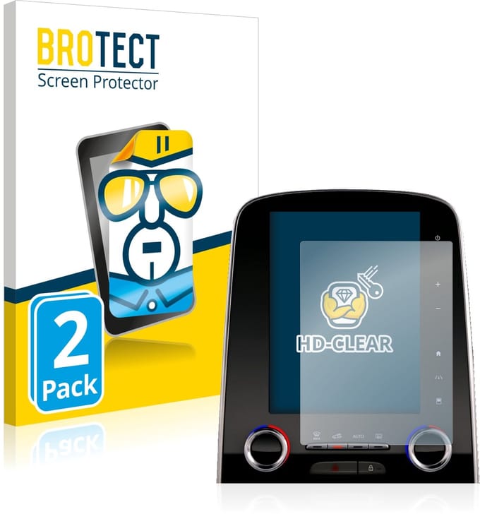 BROTECT - Screenprotector voor Renault Scenic R-Link 2 8.7" - Folie Beschermfolie transparant 2 Stuks