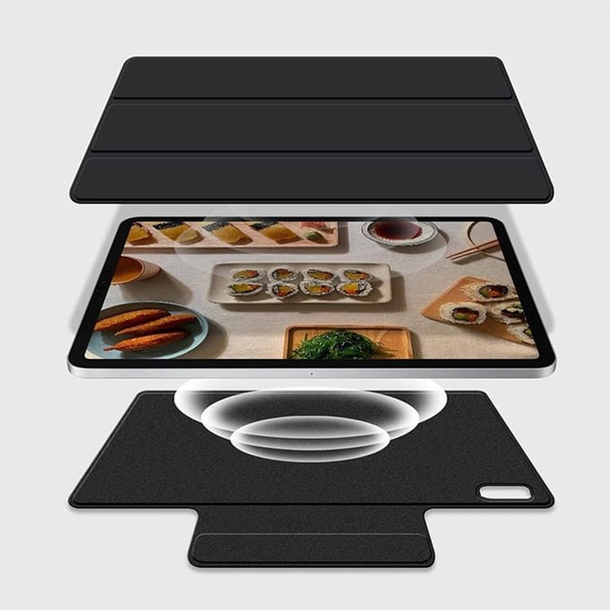 Magnetische Folio Case geschikt voor iPad Pro 11 inch M5 (2025) - grijs