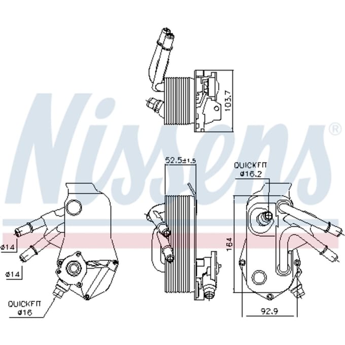 Olie radiator, automatische versnellingsbak NISSENS 91224