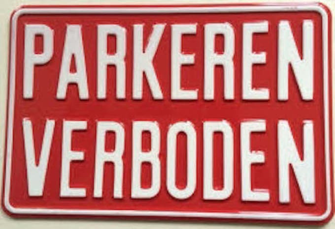 Parkeren Verboden Bord / 30x20 cm / Aluminium