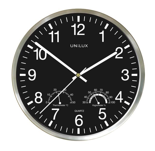 Unilux Wetty clock black/silver