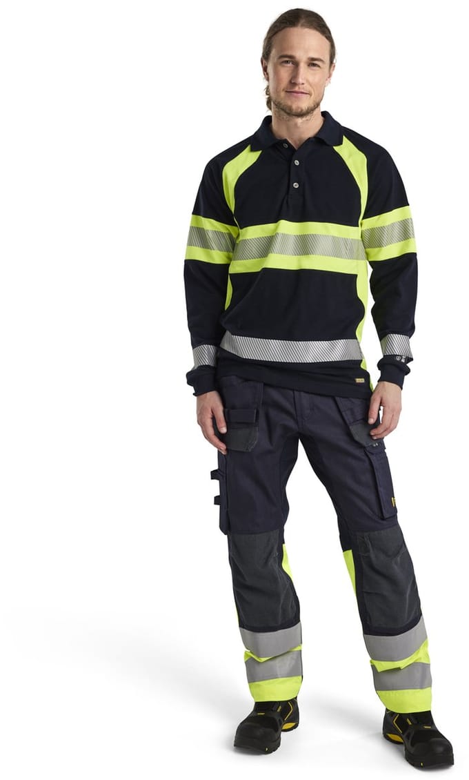 Blaklader Multinorm werkbroek Inherent met stretch 1487-1512 - Marine/High Vis Geel - C48