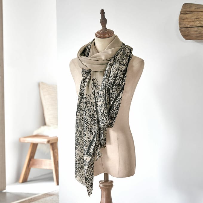 LOBERON Sjaal Daralon beige/zwart