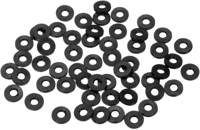 100x Zwarte Rubberen Sluitringen 4mm Binnendiameter voor Waterdichte Afdichting