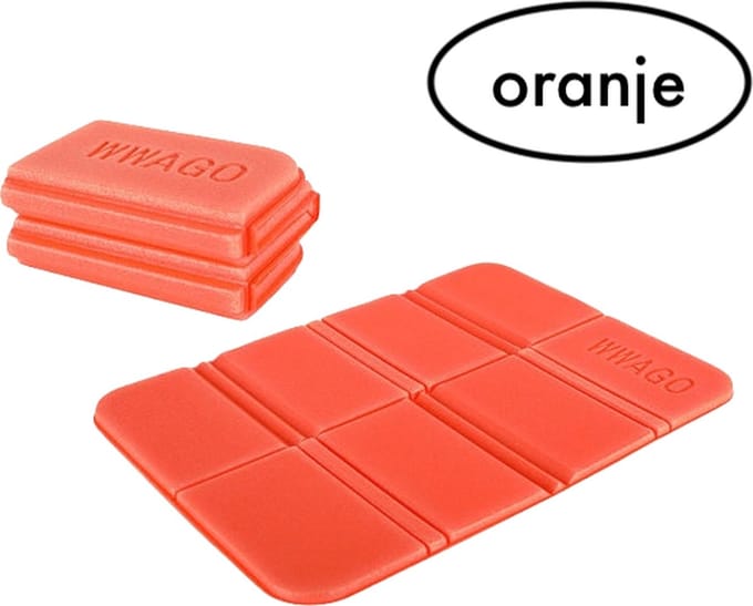 Camping zit matje - Picknick kussen - vouwkussen - Seat pad - Oranje