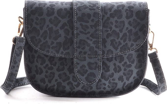 Giuliano Nubuck schoudertas Cato - Panter - Grijs - Made in Italy