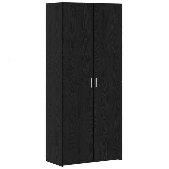 vidaXL - Highboard - Zwart - Eiken - 80 - x - 42 - x - 185 - cm