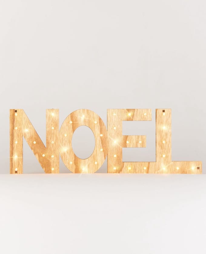 JJA - Kerstdecoratie lichtletters 41 LED 44 cm hout warm wit