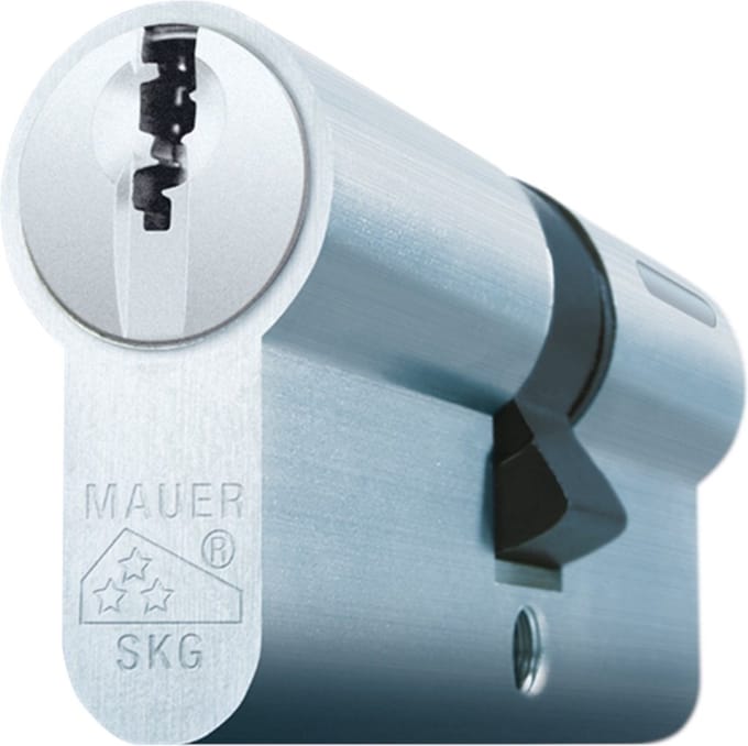 Dubbele cilinder - Vernikkeld - Messing - Mauer - 41DC-DT1-NI Mauer profielcilinder, DT1 serie, dubbele