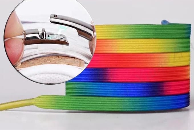 Finnacle - Veters - Regenboog veters - Rainbow - Elastische Veters met Sluiting - Multicolor - Laces - Hippe veters - Coole veters