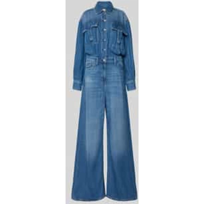 Jumpsuit in denimlook met borstzakken