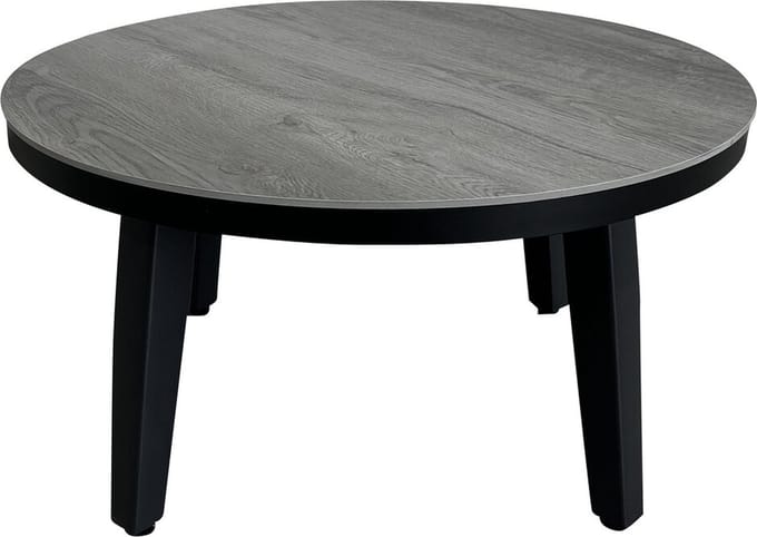 Ronde bijzettafel Mykonos ø73cm | Grey/Black | Kunststof & aluminium