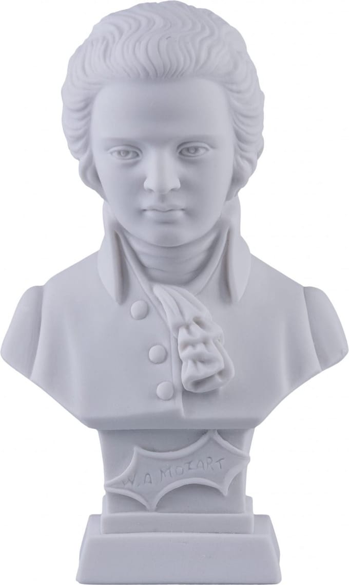 Music Gifts - Albast borstbeeld Mozart 11cm