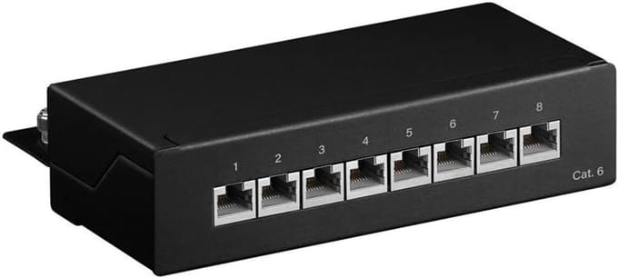 Patchpaneel - Netwerkverdeler - Kantoor Netwerk - 8 Poorten - 1U - Wit