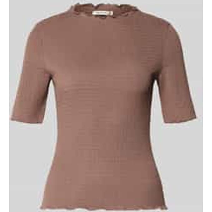 Tom Tailor Denim - Slim fit crinkle T-shirt - Maat S - taupe brown