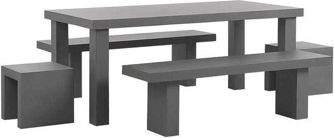 TARANTO - Tuinset 2 banken en stoelen - Grijs - Vezelcement