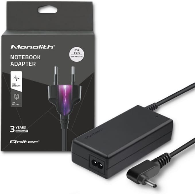 Qoltec laptopstroomadapter voor Asus 65W |   19V |   3.42A |   4.0*1.35 |   Stroomkabel