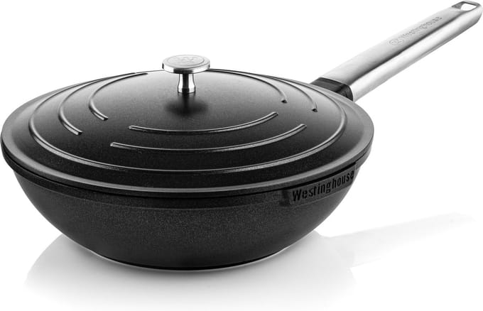 Westinghouse Performance Wokpan – Ø28 cm – Inclusief Deksel – Inductie Pan – Zwart