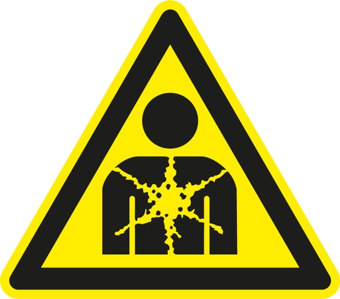 Waarschuwingssticker gezondheidsgevaar - ISO 7010 - W071 150 mm