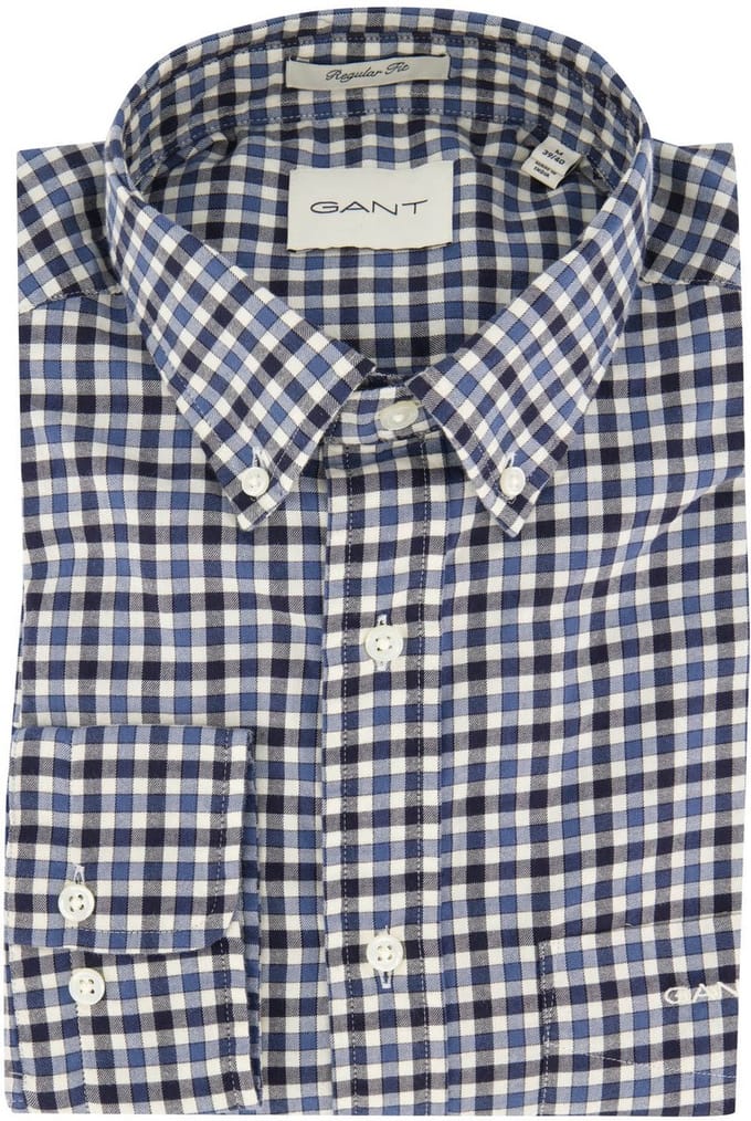 Casual overhemd Gant Regular Fit blauw katoen
