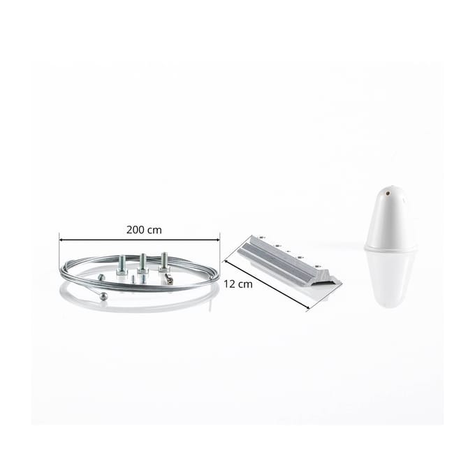 Ivela LKM kabelophanging 200 cm, blad 12 cm, wit