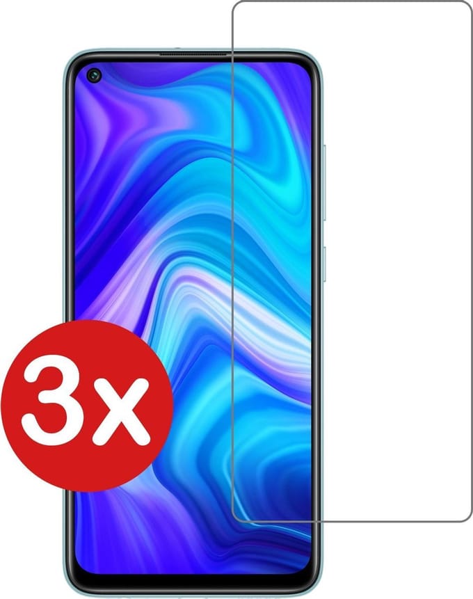 Screenprotector - 3 Stuks - Geschikt voor Xiaomi Redmi Note 9 - Extra Sterk - Beschermglas - Gehard Glas - Tempered Glass - Screen Protector