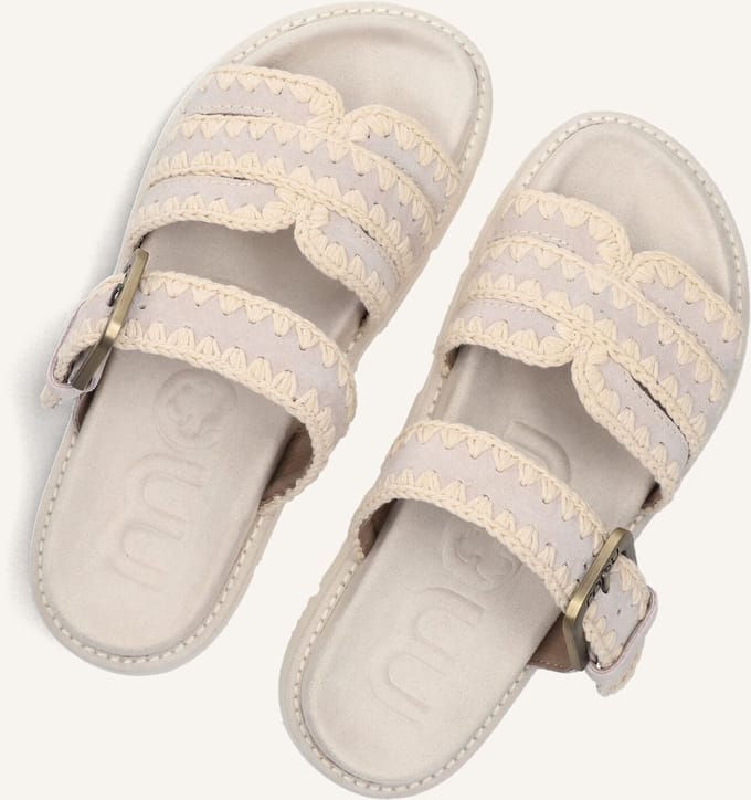 Mou Bio Sandal Buckle Strap Slippers - Dames - Grijs - Maat 38