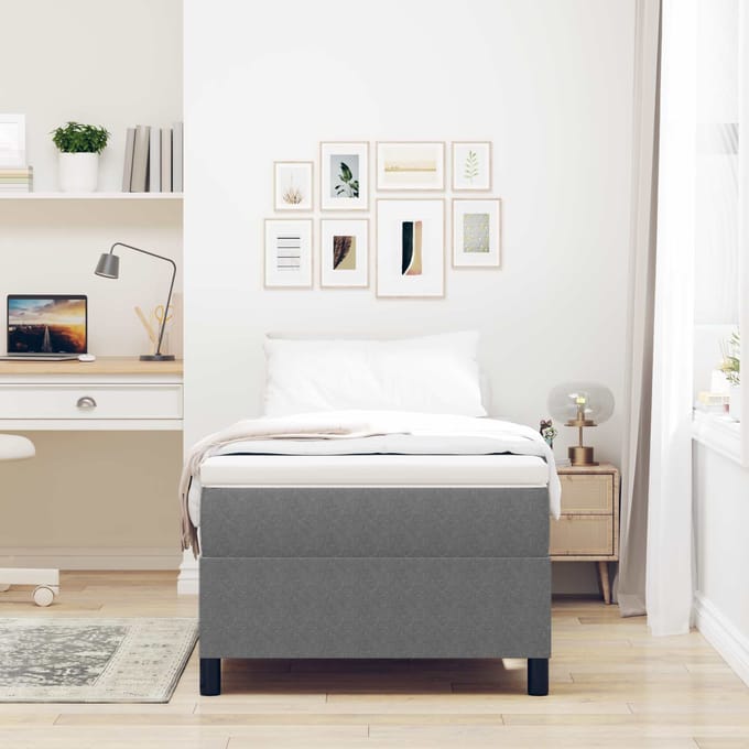 vidaXL - Platformbedframe - Lichtgrijs - 90 - x - 200 - cm - Corduroy - stof