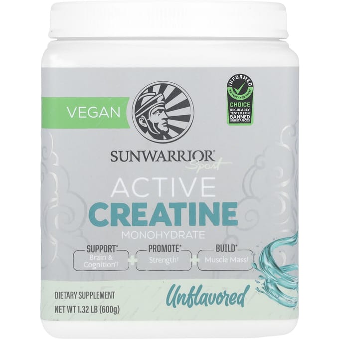 Sunwarrior, Sport, geactiveerd creatine monohydraat, zonder smaak, 1,32 lb (600 gr)