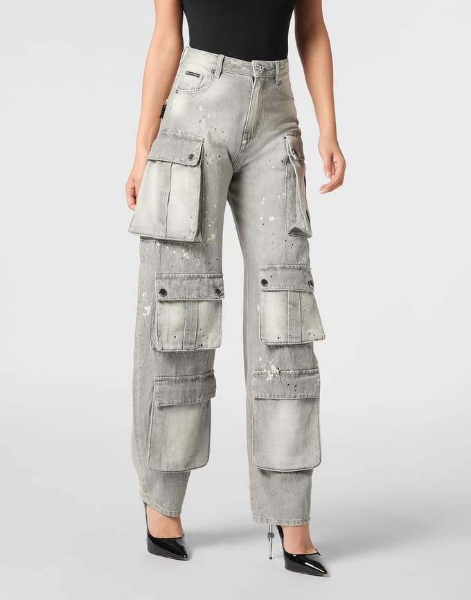Denim Cargo Trousers