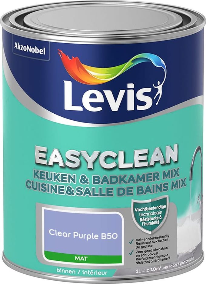 Levis - Easyclean Keuken & Badkamer Mix - Clear Purple B50 - Mengverf - 1 L
