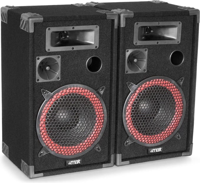 SkyTec DJ PA Luidspreker en Versterker combinatie 700W