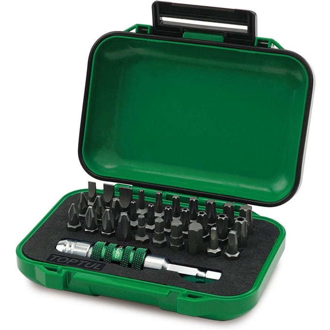 Dopsleutelset TOPTUL 1/4 31 stuks (SL,PH,PZ,TORX,SQ)
