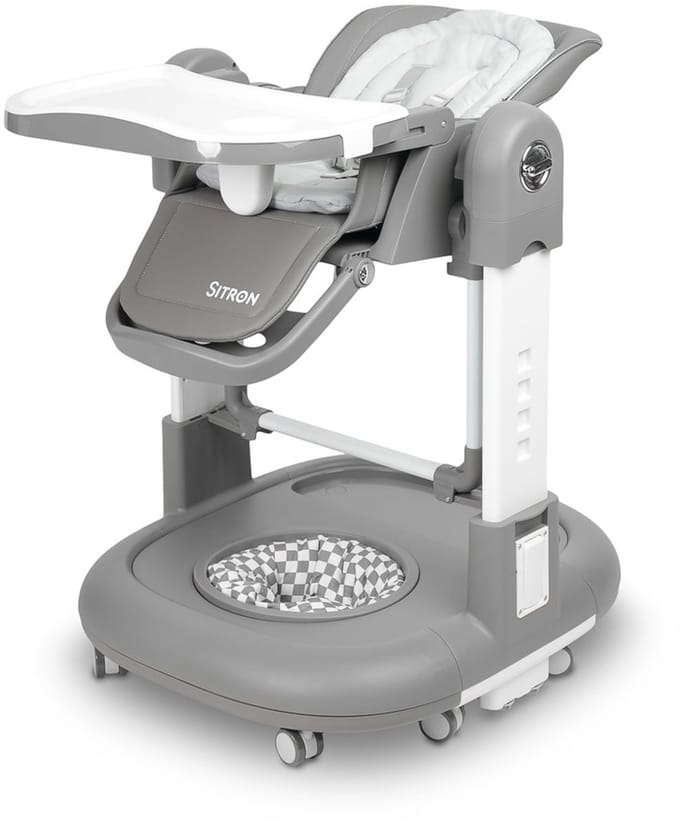 CARETERO Sitron 3-in-1 kinderstoel grijs - Schommel looprek