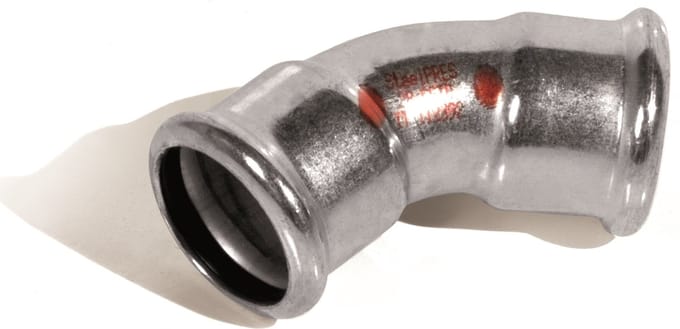 Steelpres C-staal M 15mm persfitting bocht FF 45°