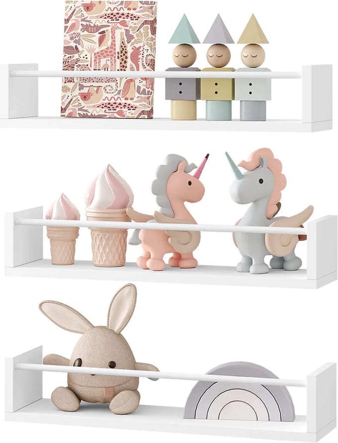 BukkitBow - Wandplanken - Zwevende Rekken - 3 Stuks - 40CM Breed - Wit