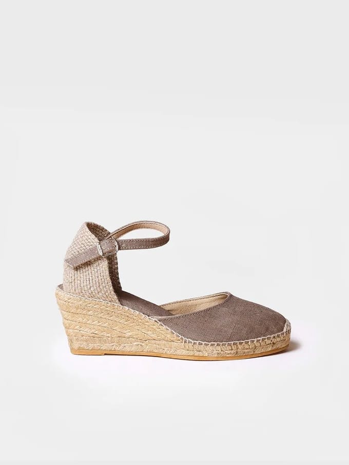 Espadrilles met sleehak van jute en gesp | CALDES