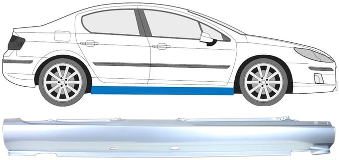 Volledige dorpel voor Peugeot 407 2004-2011 / Rechts