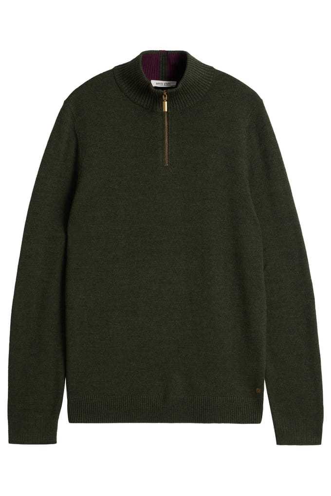 White Stuff Newport Merino Funnel Dark Green Größe: M | Turtlenecks Outlet | Herren | Grün
