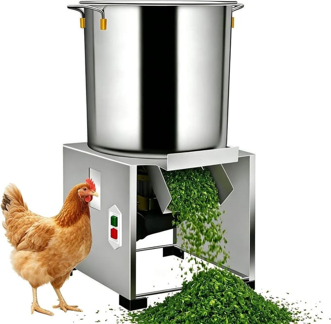 Pluimveevoer Hakker - Molen Diervoeder - Voer Bereiden - Efficiënte Snijder - 1800W Motor - Zilver