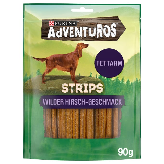 Purina Adventuros Hondensnack, Strips met hertenvlees, 90 g