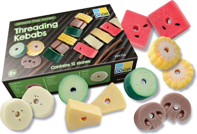 Yellow Door Sensory Play Stenen - BBQ Grill Spiesjes Kebab + 2jr