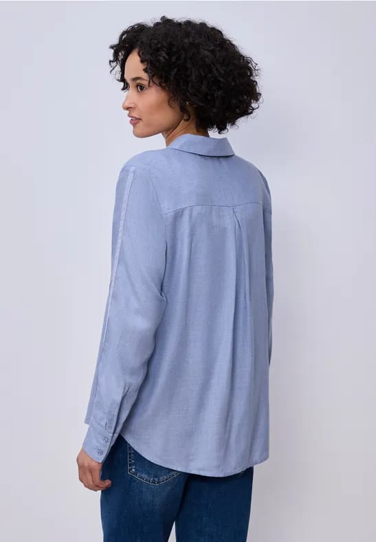 Overhemdblouse met getapete details